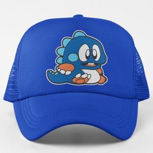 NEW Bubble Bobble Bob Dragon Foam Trucker Mesh Snapback Hat BLUE